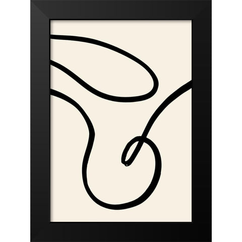 Black Lines 02 Black Modern Wood Framed Art Print by Artographie Studio
