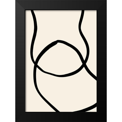 Black Lines 04 Black Modern Wood Framed Art Print by Artographie Studio