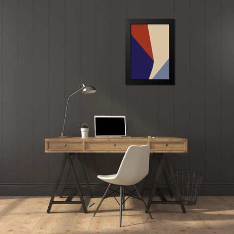 Color Blocks 03 Black Modern Wood Framed Art Print by Artographie Studio