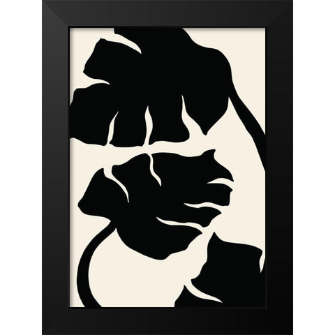 Monstera Black Black Modern Wood Framed Art Print by Artographie Studio