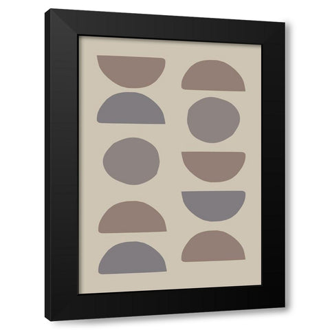 Organic Shapes 02 Black Modern Wood Framed Art Print by Artographie Studio
