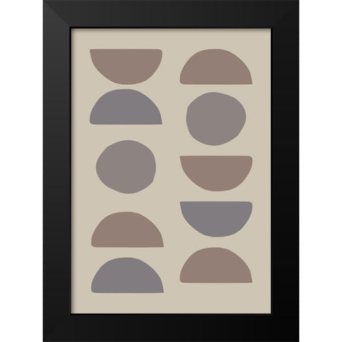 Organic Shapes 02 Black Modern Wood Framed Art Print by Artographie Studio