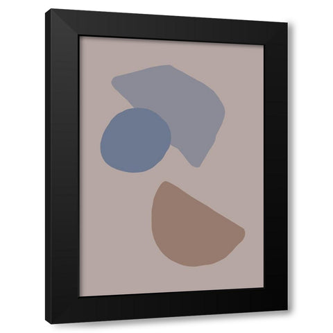 Organic Shapes 03 Black Modern Wood Framed Art Print with Double Matting by Artographie Studio
