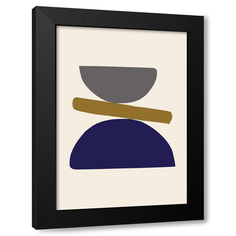 Organic Shapes 08 Black Modern Wood Framed Art Print by Artographie Studio