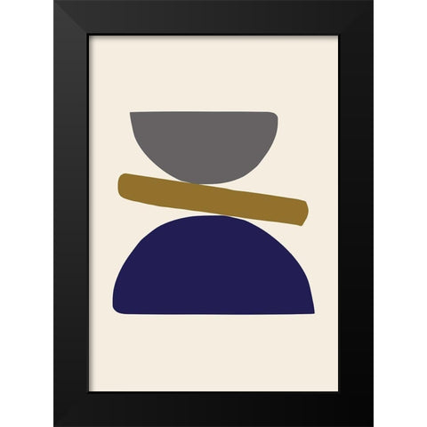 Organic Shapes 08 Black Modern Wood Framed Art Print by Artographie Studio