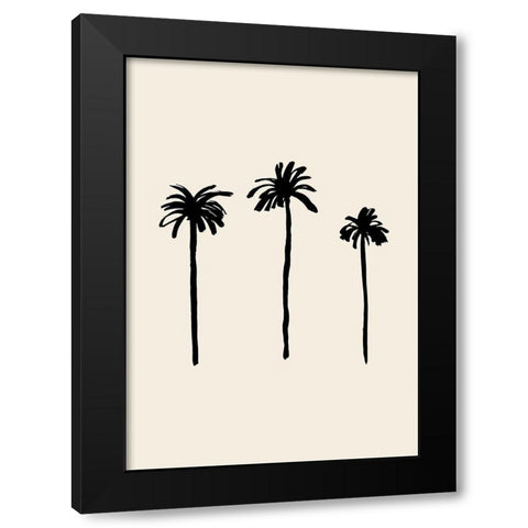 Palm Trees Black Modern Wood Framed Art Print by Artographie Studio