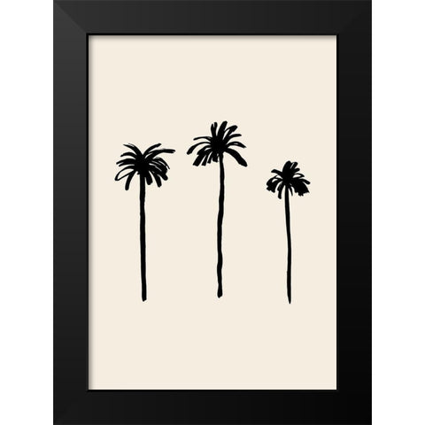 Palm Trees Black Modern Wood Framed Art Print by Artographie Studio