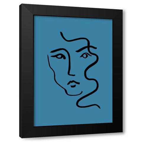 Portrait 02 Black Modern Wood Framed Art Print with Double Matting by Artographie Studio