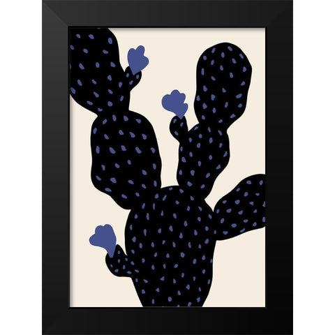 Prickle Pear Cactus Black Modern Wood Framed Art Print by Artographie Studio