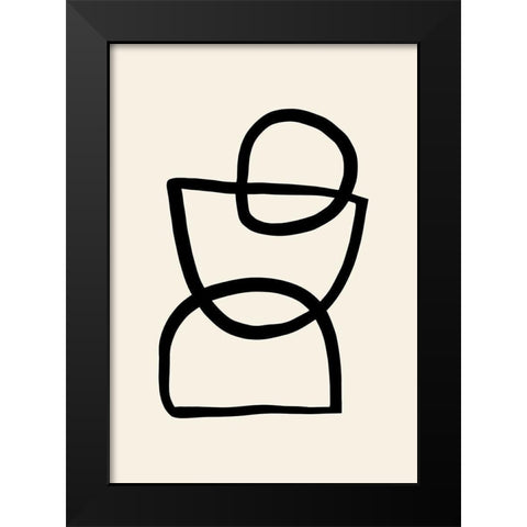 Shape 04 Black Modern Wood Framed Art Print by Artographie Studio