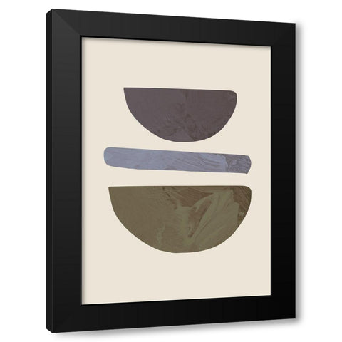 Collage 02 Beige Black Modern Wood Framed Art Print by Artographie Studio