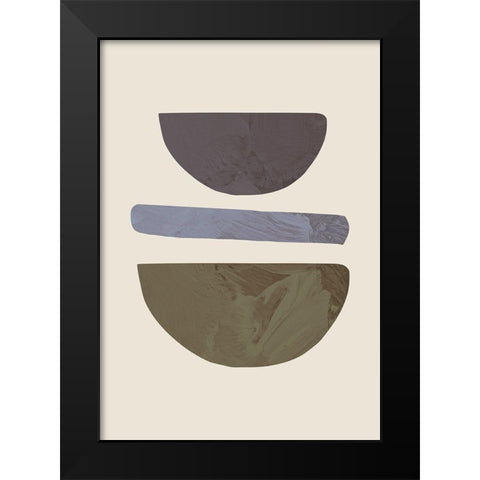 Collage 02 Beige Black Modern Wood Framed Art Print by Artographie Studio