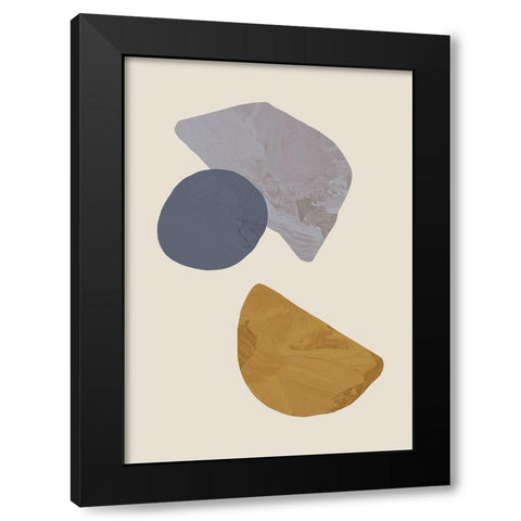 Collage 03 Black Modern Wood Framed Art Print with Double Matting by Artographie Studio