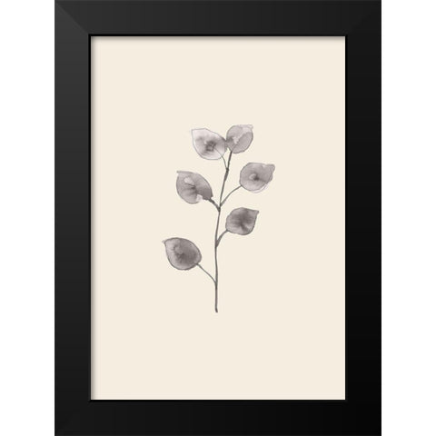 Eucalyptus Twig Black Modern Wood Framed Art Print by Artographie Studio