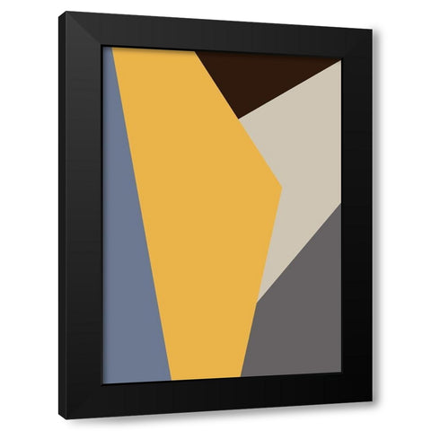 Color Blocks 01 Black Modern Wood Framed Art Print by Artographie Studio