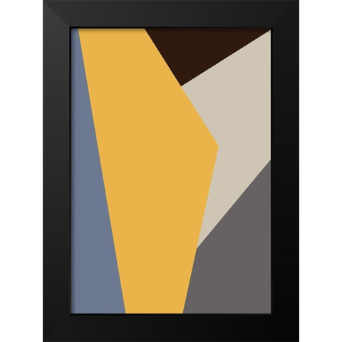 Color Blocks 01 Black Modern Wood Framed Art Print by Artographie Studio