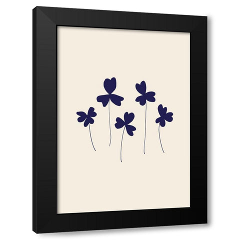 Blue Sorrel Black Modern Wood Framed Art Print with Double Matting by Artographie Studio