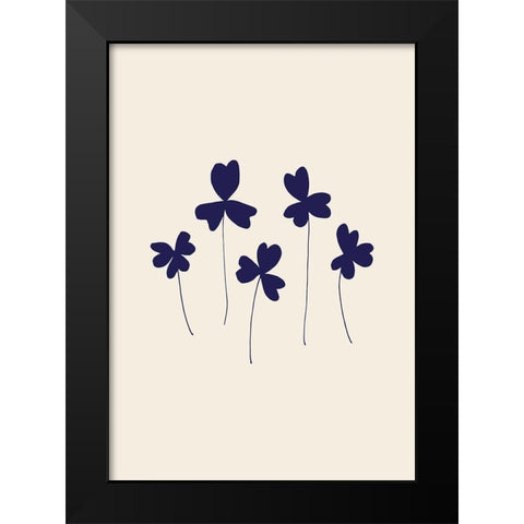 Blue Sorrel Black Modern Wood Framed Art Print by Artographie Studio