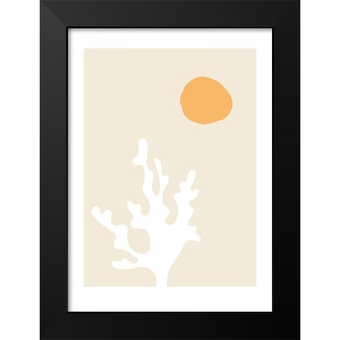 Seaweed Black Modern Wood Framed Art Print by Artographie Studio
