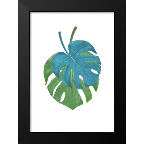 Monstera Duo 01 Black Modern Wood Framed Art Print by Artographie Studio