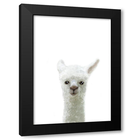 Llama Black Modern Wood Framed Art Print by Artographie Studio