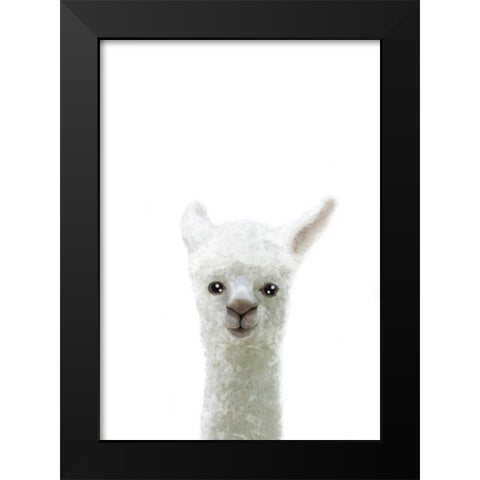 Llama Black Modern Wood Framed Art Print by Artographie Studio