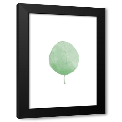 Single Leaf Black Modern Wood Framed Art Print with Double Matting by Artographie Studio
