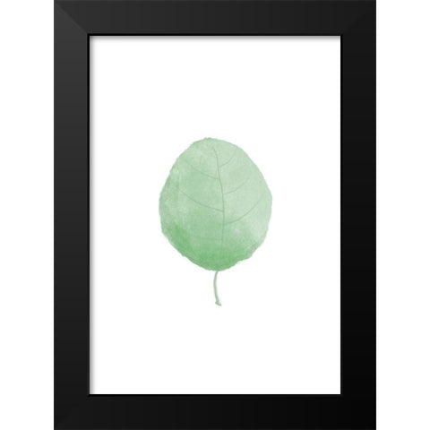 Single Leaf Black Modern Wood Framed Art Print by Artographie Studio