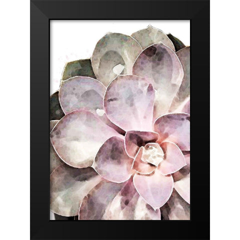 Succulent Plant 04 Black Modern Wood Framed Art Print by Artographie Studio