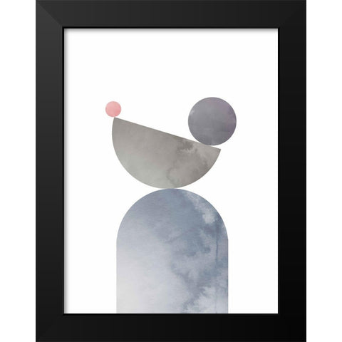 Geometrical Shapes 01 Black Modern Wood Framed Art Print by Artographie Studio