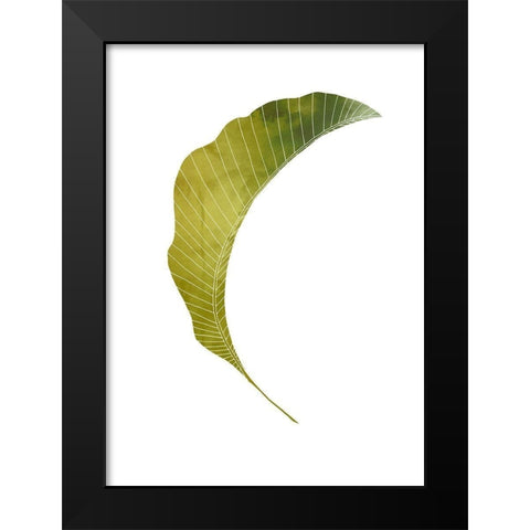Banana Leaf Black Modern Wood Framed Art Print by Artographie Studio
