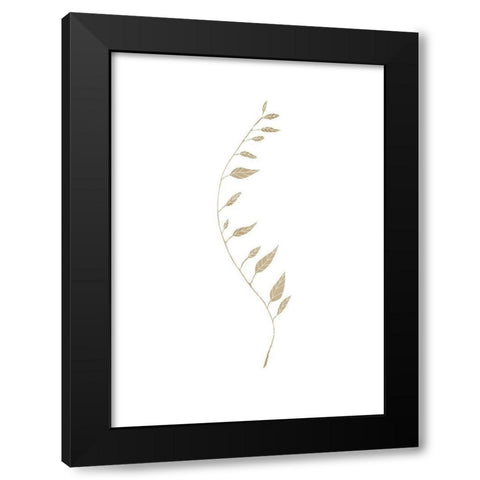 Brown Leaf Black Modern Wood Framed Art Print by Artographie Studio