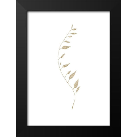 Brown Leaf Black Modern Wood Framed Art Print by Artographie Studio
