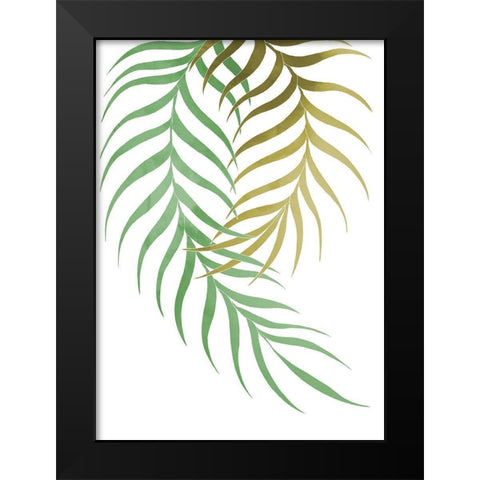 Palm Leaf Black Modern Wood Framed Art Print by Artographie Studio