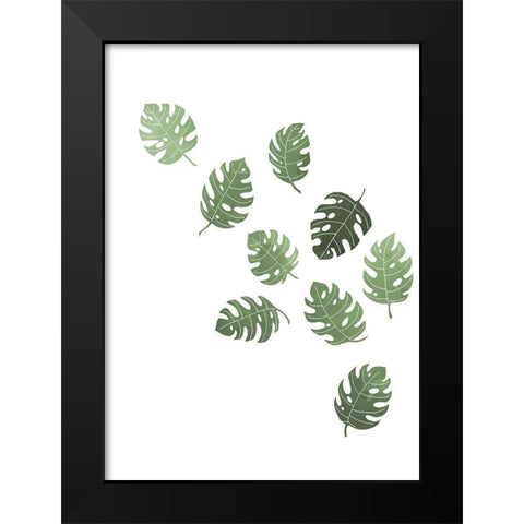 Monstera Multiples 01 Black Modern Wood Framed Art Print by Artographie Studio