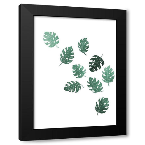 Monstera Multiples 02 Black Modern Wood Framed Art Print by Artographie Studio