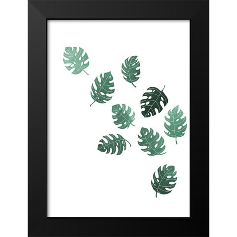 Monstera Multiples 02 Black Modern Wood Framed Art Print by Artographie Studio