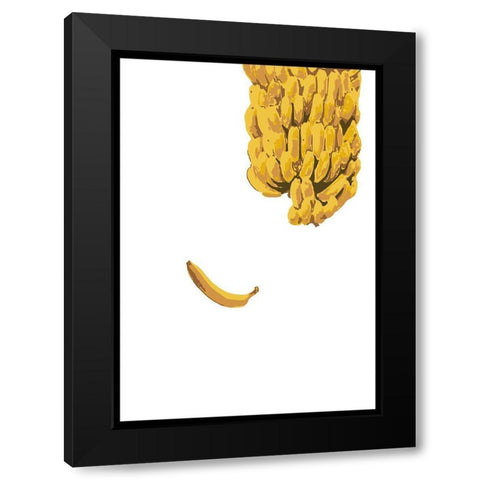 Bananas Black Modern Wood Framed Art Print with Double Matting by Artographie Studio