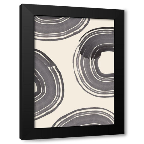 Rings of Life Black Modern Wood Framed Art Print by Artographie Studio