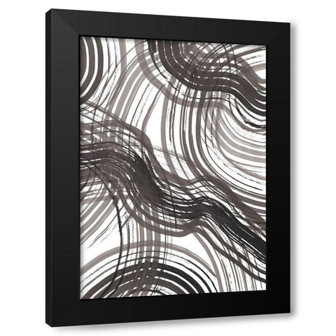 Abstract Ink Black Modern Wood Framed Art Print by Artographie Studio