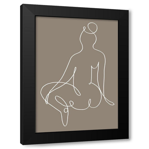 Sitting Down 02 Black Modern Wood Framed Art Print with Double Matting by Artographie Studio