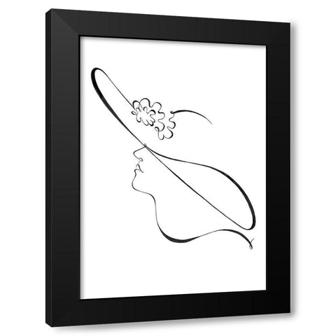 Hat Black Modern Wood Framed Art Print with Double Matting by Artographie Studio