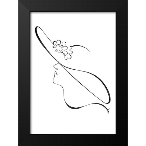 Hat Black Modern Wood Framed Art Print by Artographie Studio