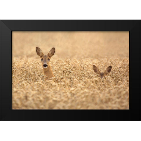 Mother with child Black Modern Wood Framed Art Print by Wallberg, Allan