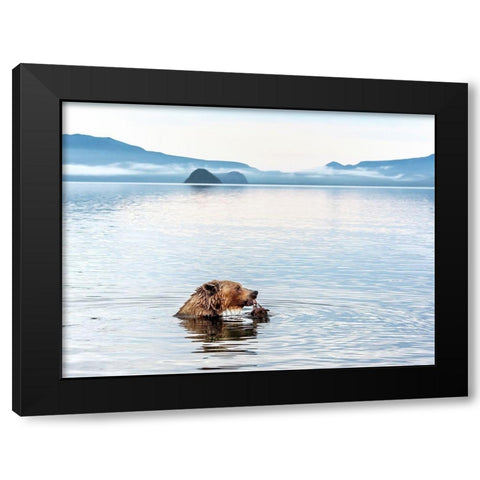 Kurile Lake Black Modern Wood Framed Art Print with Double Matting by DAmico, Giuseppe