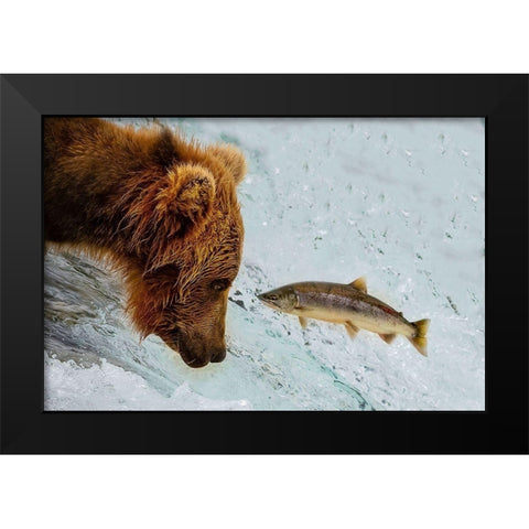 Eye to Eye Black Modern Wood Framed Art Print by Tao, Liwen