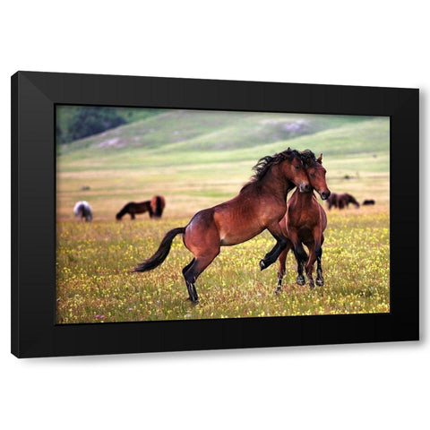 The Game Black Modern Wood Framed Art Print with Double Matting by Vidak, Vedran