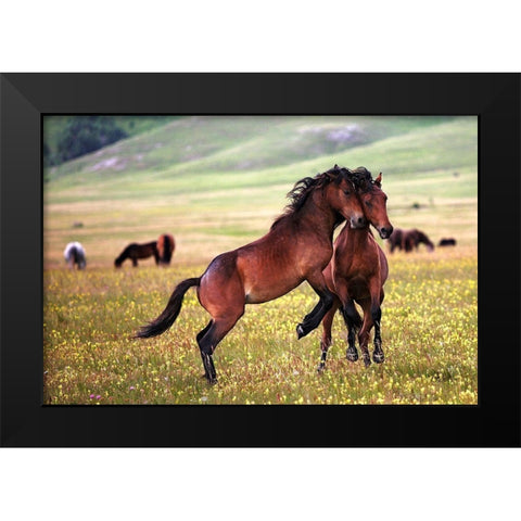 The Game Black Modern Wood Framed Art Print by Vidak, Vedran