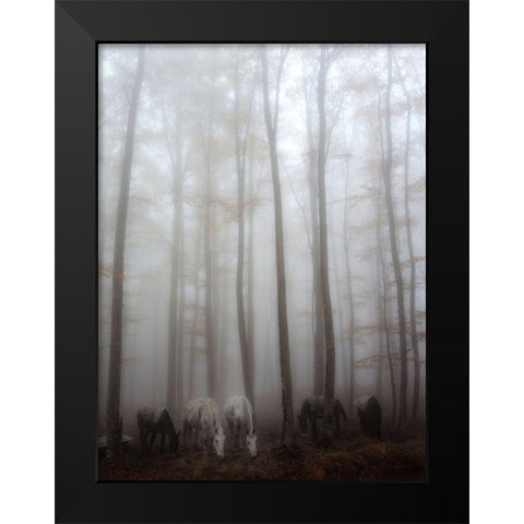Fog Black Modern Wood Framed Art Print by Martini, Francesco