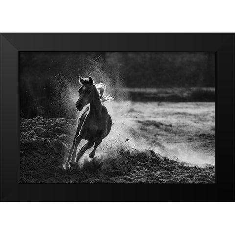 Take off Black Modern Wood Framed Art Print by Alnaser, Mohammed